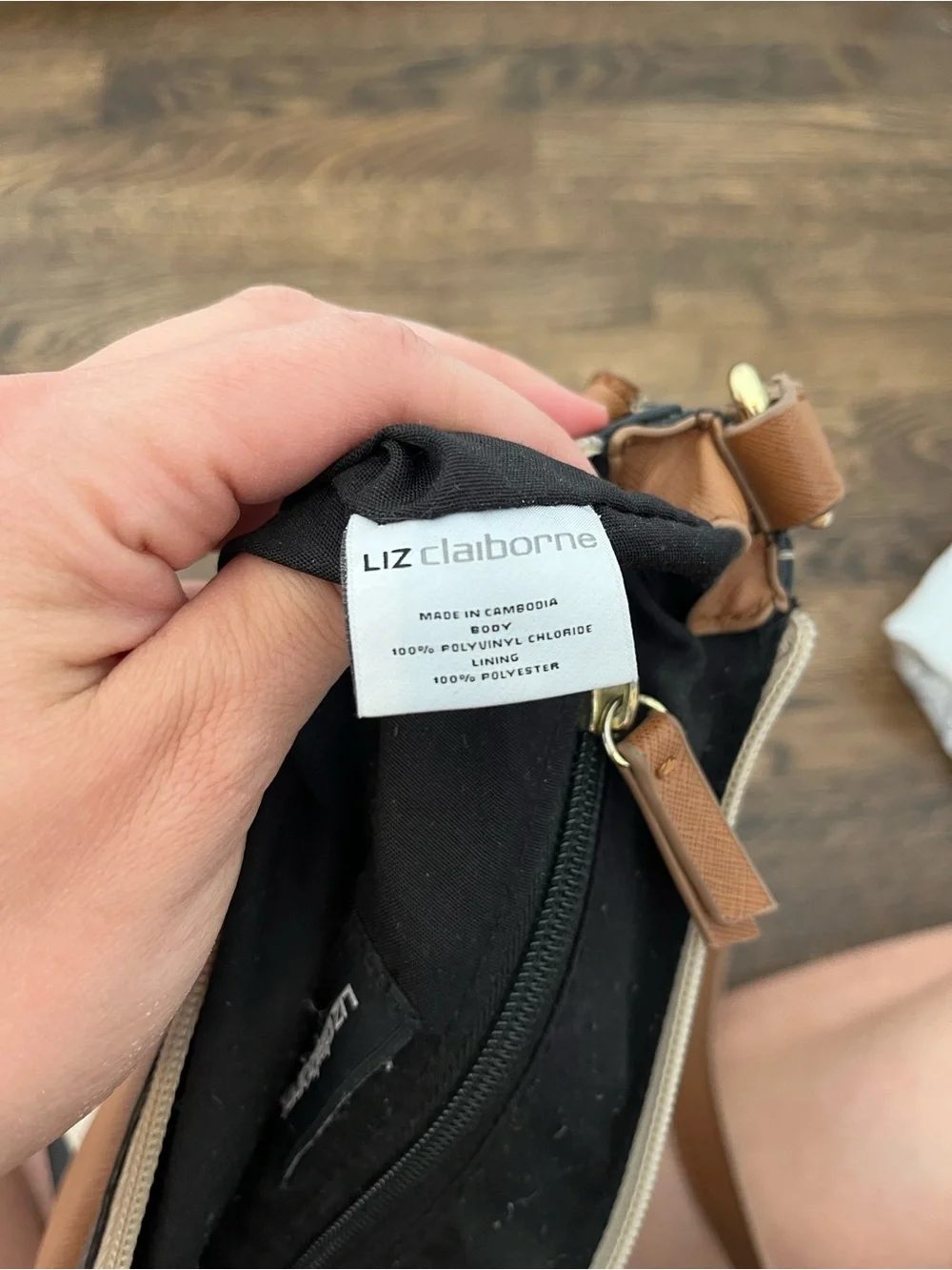 Liz Claiborne Black, Brown & Cream Crossbody Bag Neutral purse